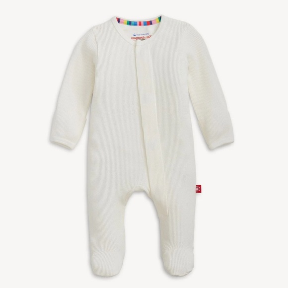 Magnetic Me Whie Waffle Footies, 6-9m - Picture 1 of 7